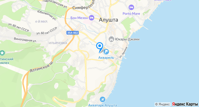 Санаторий Алуштинский на карте
