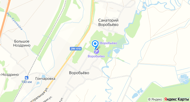 Санаторий Воробьево на карте