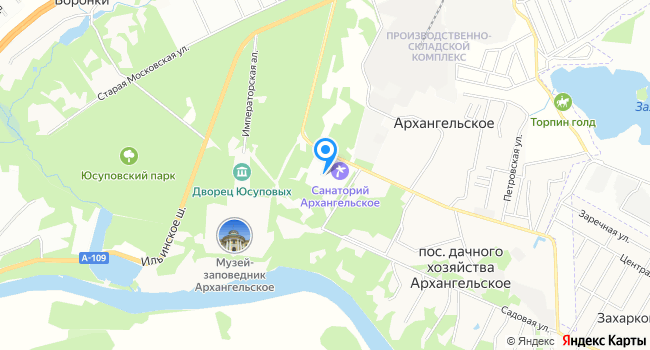 Санаторий Архангельское на карте