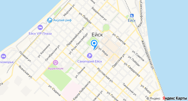 Санаторий Ейск на карте